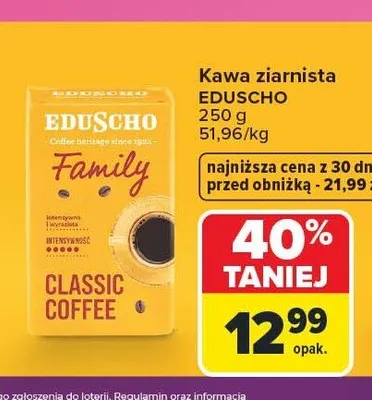 Kawa ziarnista Eduscho Family promocja w Carrefour