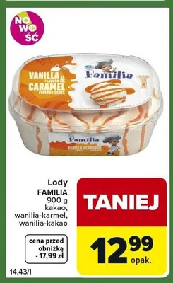 Lody kakao, wanilia-karmel, wanilia-kakao promocja w Carrefour Express