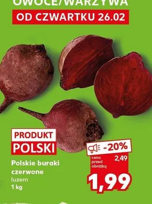 Buraki czerwone luzem promocja w Kaufland