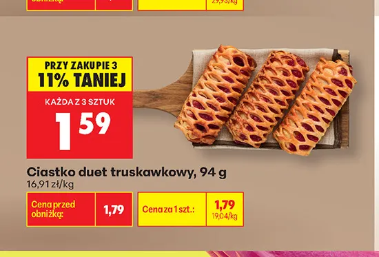 Ciastko duet truskawkowy promocja w Biedronka