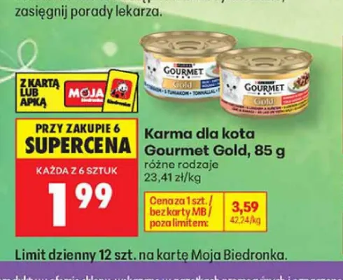 Karma dla kota Gourmet Gold z tuńczykiem promocja w Biedronka