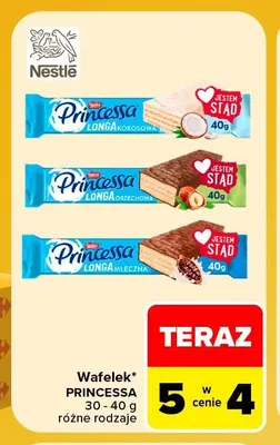 Wafelek Princessa Longa mleczna promocja w Carrefour