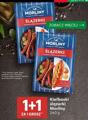 Kiełbaski ślązerki Morliny promocja w Delikatesy Centrum