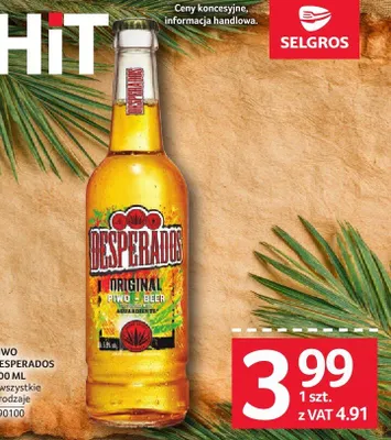 Piwo Desperados wszystkie rodzaje promocja w Selgros
