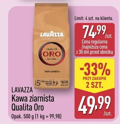 Kawa ziarnista Qualita Oro promocja w Aldi
