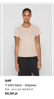 T-shirt basic GAP brązowy promocja w Lounge by Zalando
