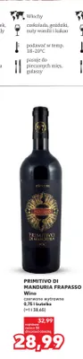 Wino czerwone wytrawne Primitivo di Manduria Frapasso Piccini promocja w Kaufland