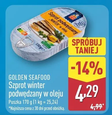 Szprot winter podwędzany w oleju promocja w Aldi