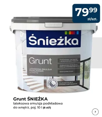 Grunt Śnieżka lateksowa emulsja podkładowa do wnętrz promocja w PSB Mrówka
