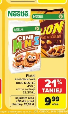 Płatki śniadaniowe Nestlé Cini Minis promocja w Carrefour Market