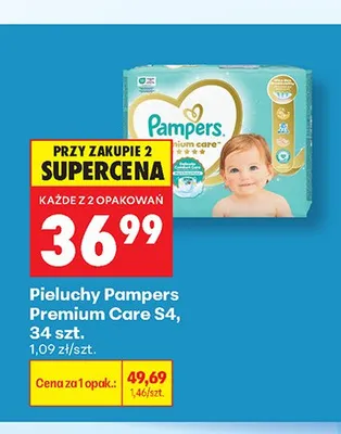 Pieluchy jednorazowe Pampers Premium Care S4 promocja w Biedronka