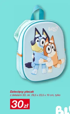 Dziecięcy plecak Bluey z detalami 3D ok. 29,5x23,5x10cm promocja w KiK