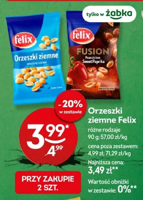 Orzeszki ziemne Felix różne rodzaje promocja w Żabka