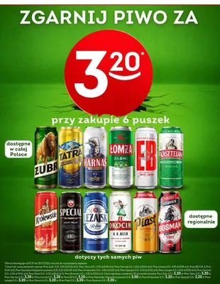 Piwo Tatra Jasne Pełne promocja w Żabka