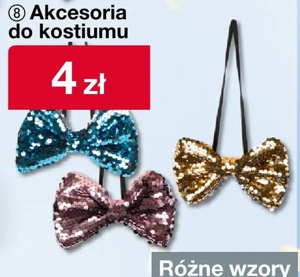 Akcesoria do kostiumu - muszka cekinowa promocja w Woolworth