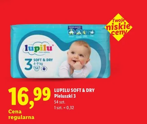 Pieluszki Lupilu Soft & Dry 3 promocja w Lidl