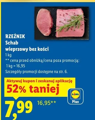 Schab wieprzowy bez kości  promocja w Lidl