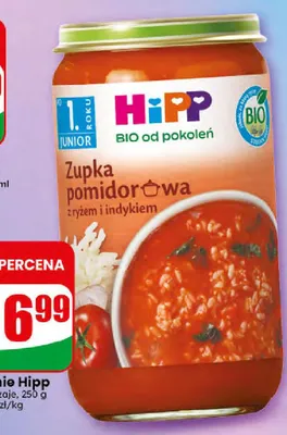 Zupka pomidorowa z ryżem i indykiem Hipp Bio promocja w Dino