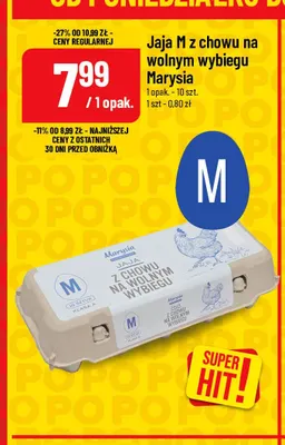 Jajka kurze M z chowu na wolnym wybiegu Marysia promocja w POLOmarket