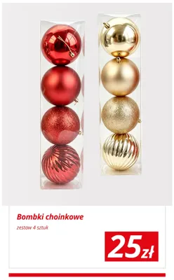 Bombki choinkowe zestaw 4 sztuk promocja w KiK