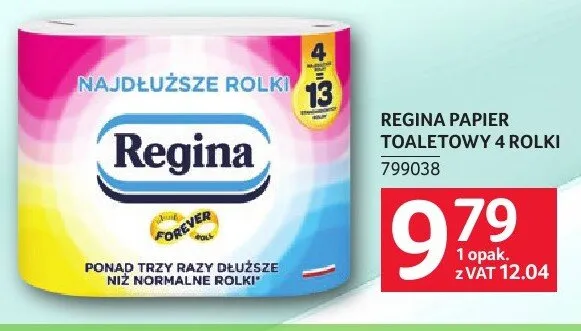 Papier toaletowy Regina 4 rolki promocja w Selgros
