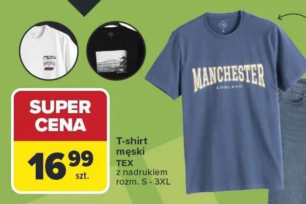 T-shirt męski z nadrukiem promocja w Carrefour