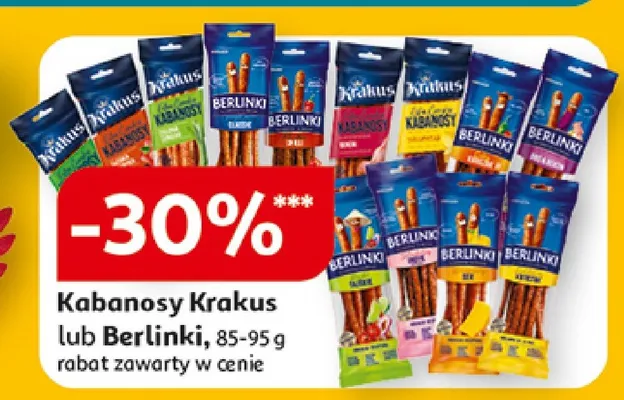 Kabanosy Krakus lub Berlinki promocja w Auchan