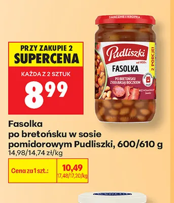 Fasolka po bretońsku w sosie pomidorowym Pudliszki promocja w Biedronka