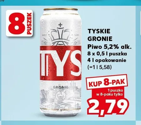 Piwo Tyskie Gronie 8-pak 500 ml promocja w Kaufland