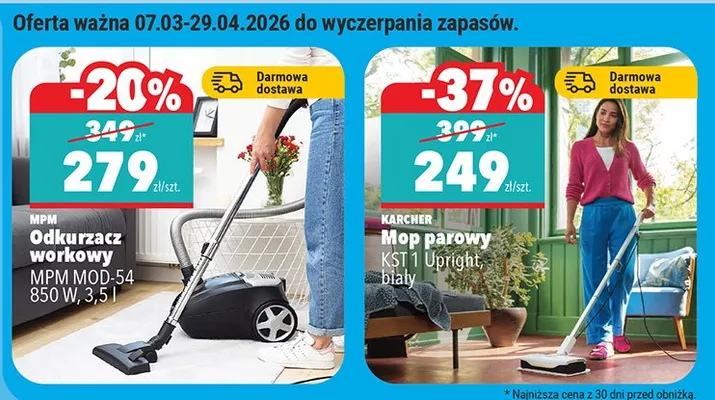 Mop parowy KST 1 Upright, biały promocja w Biedronka