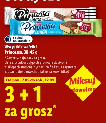 Wafelek Princessa Longa Caffe Latte promocja w Lidl