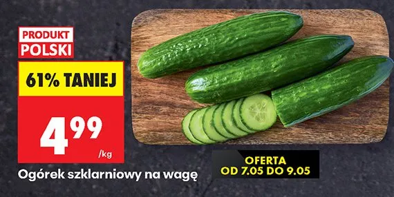 Ogórek szklarniowy na wagę promocja w Biedronka