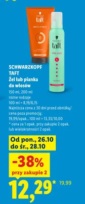 Żel do włosów Schwarzkopf Taft Maxx Power promocja w Lidl