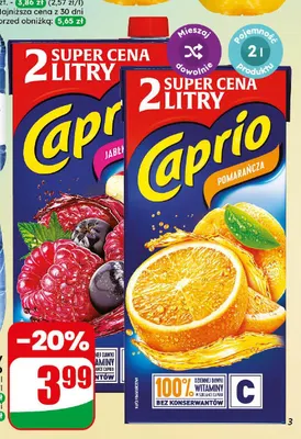 Napój niegazowany Caprio jabłko promocja w Dino