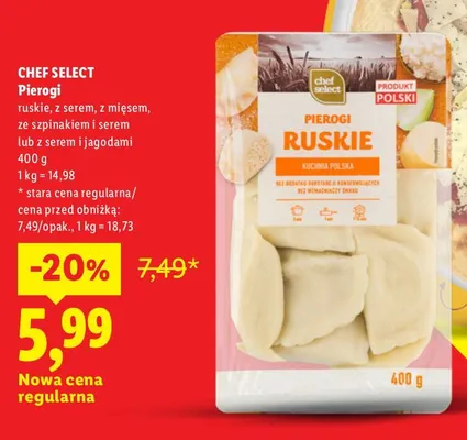 Pierogi ruskie Chef Select promocja w Lidl