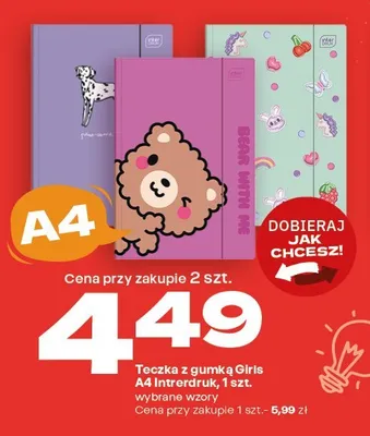 Teczka z gumką Girls A4 Interdruk promocja w Twój Market
