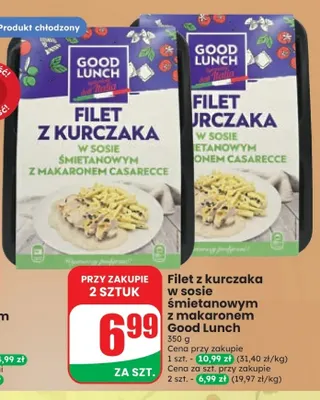 Filet z kurczaka w sosie śmietanowym z makaronem Good Lunch promocja w Dino