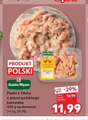 Paski z fileta z piersi polskiego kurczaka Stoisko Mięsne promocja w Kaufland