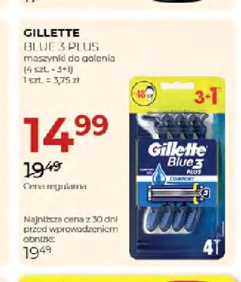 Maszynki do golenia Blue 3 Plus Gillette promocja w Drogerie Jawa
