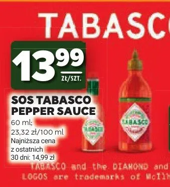 Sos Tabasco Pepper Sauce promocja w Stokrotka