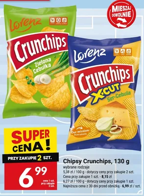 Chipsy Crunchips Zielona Cebulka promocja w Twój Market