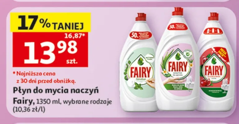 Płyn do mycia naczyń Fairy promocja w Auchan