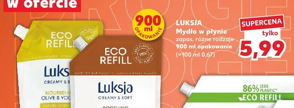 Mydło w płynie zapas Luksja Creamy & Soft Olive & Yogurt promocja w Kaufland