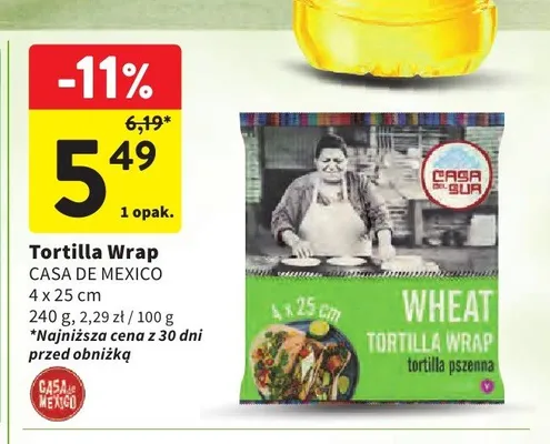 Tortilla pszenna Casa de Mexico promocja w Intermarche