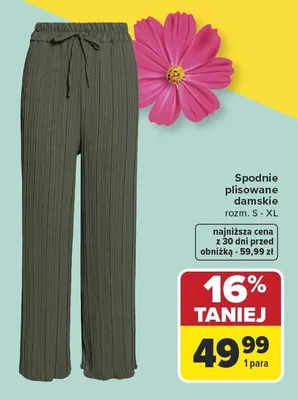 Spodnie plisowane damskie promocja w Carrefour