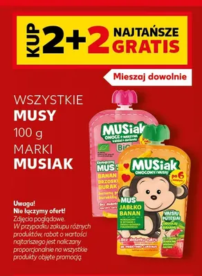 Mus banan brzoskwinia burak Musiak promocja w Kaufland