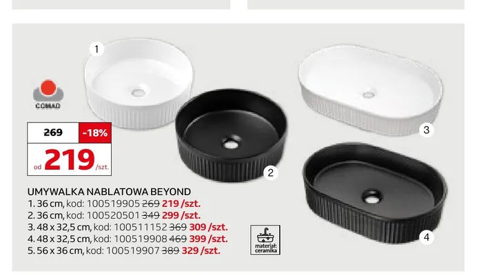 Umywalka nablatowa Comad Beyond 36 cm promocja w Komfort