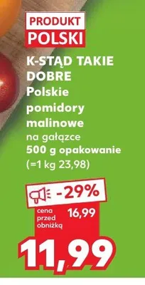 Polskie pomidory malinowe na gałązce K-STĄD TAKIE DOBRE promocja w Kaufland