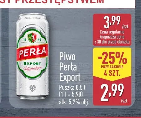Piwo Perła Export promocja w Aldi