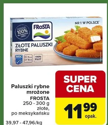 Paluszki rybne mrożone promocja w Carrefour Express